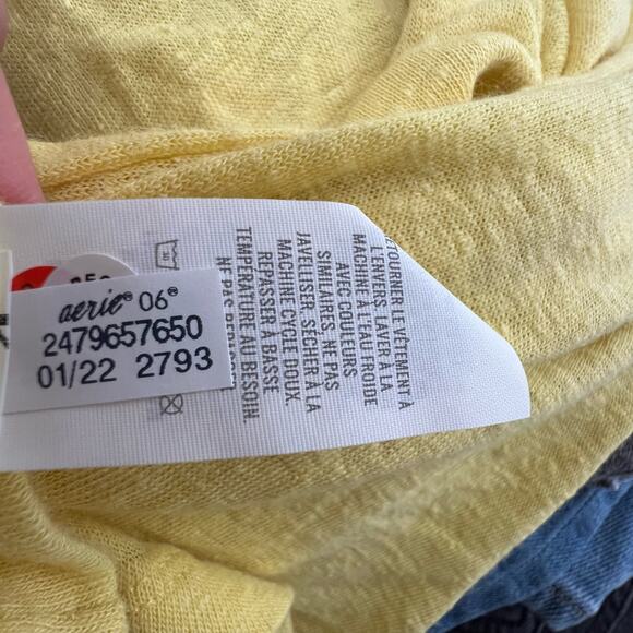 Aerie Short Sleeve Crew Neck Pullover Tees Yellow Womens Size Small Casual - Picture 3 of 5